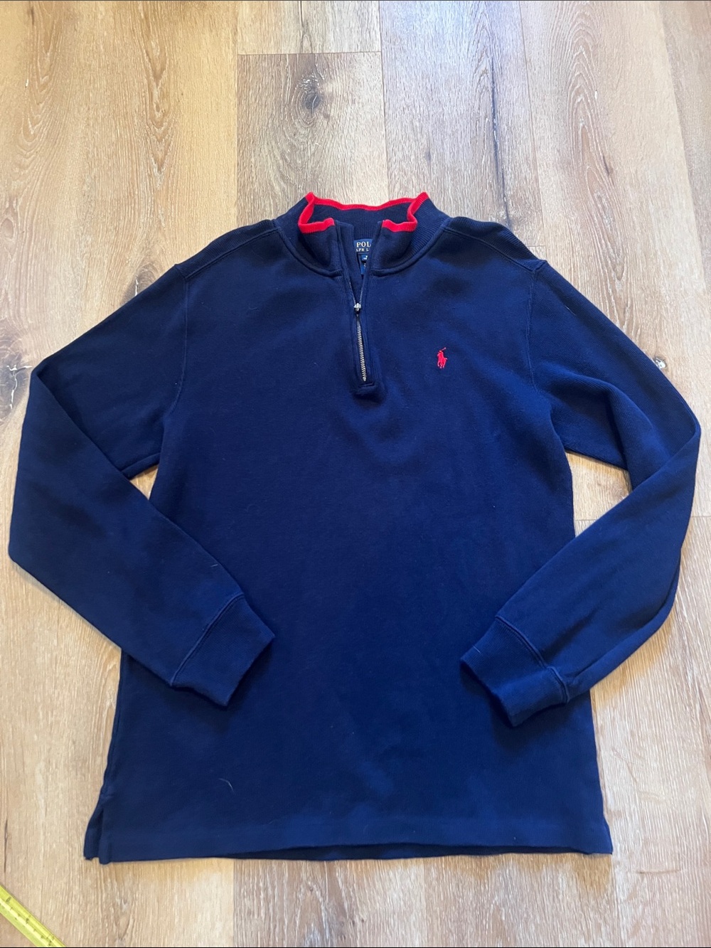 Boy’s 100% Cotton XL 18-20 Ralph Lauren Navy Quarter-Zip Pullover